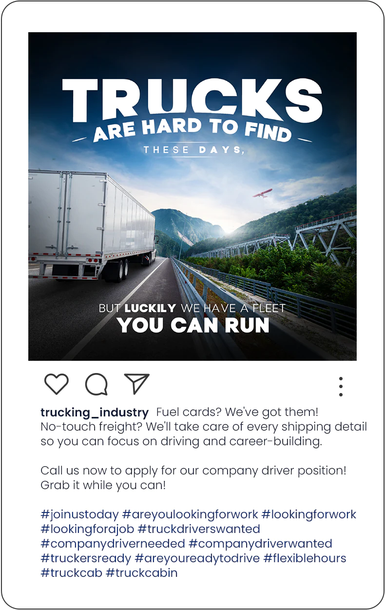 Social media for trucking industry